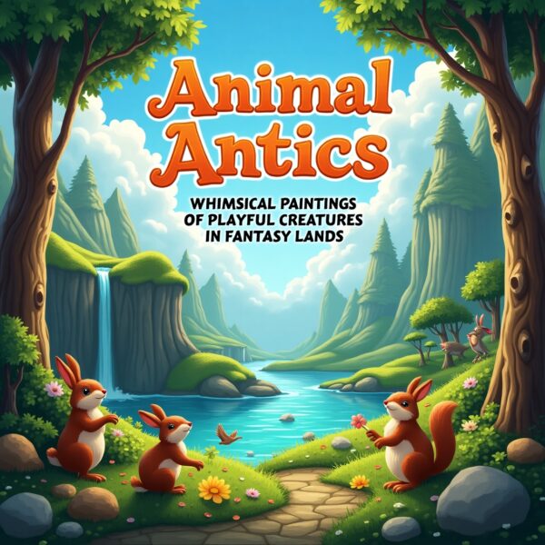 Animal Antics: Whimsical Paintings of Playful Creatures in Fantasy Lands